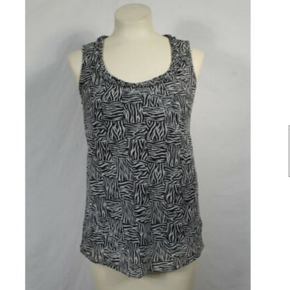 Dana Buchman Black + White Sleeveless Top 4 - Picture 2 of 5